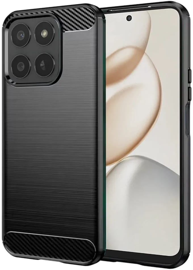 Hoesje geschikt voor HONOR 400 Smart - Techsuit Carbon Silicone Back Cover - Zwart