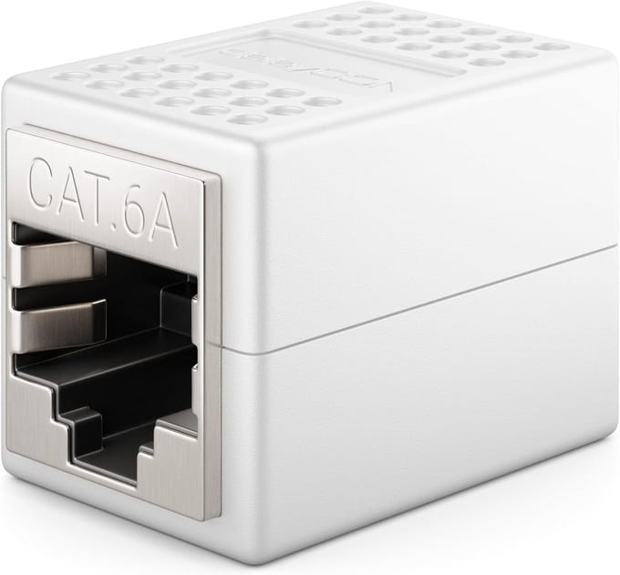 Netwerk Koppeling - Kabel Verlenging - Netwerk Uitbreiden - Afgeschermde Kwaliteit - 2 RJ45 Bussen - Wit