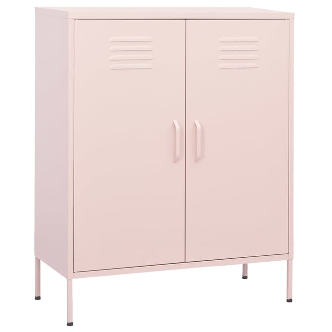 vidaXL - Opbergkast - 80x35x101,5 - cm - staal - roze