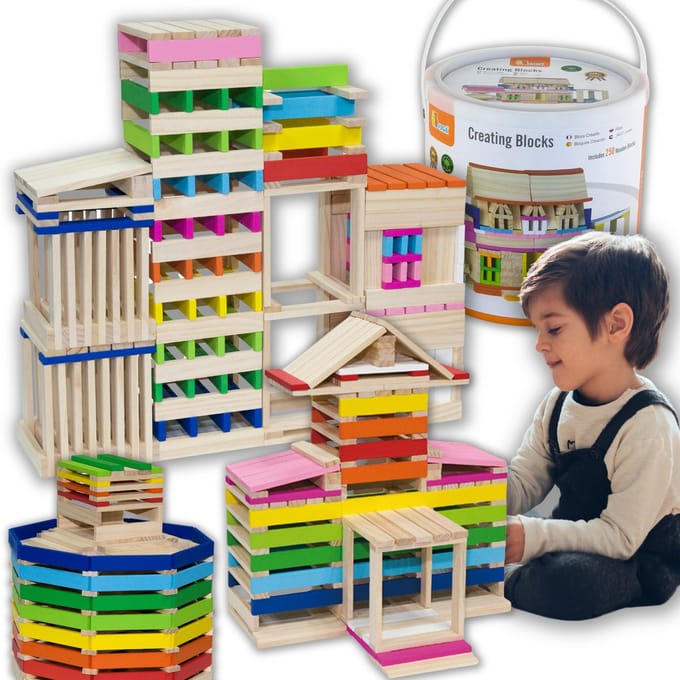 Fantasie Houten Bouwblokken - 250 stuks