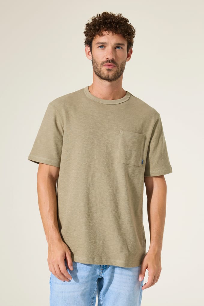 GARCIA Heren Effen T-shirt Groen Korte mouw