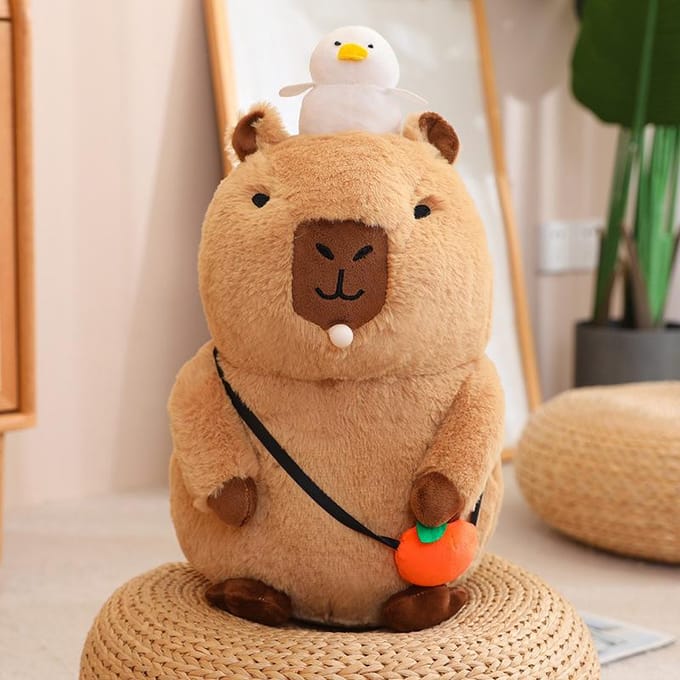 Poupée Capybara Poupée en Peluche Mignonne Douce Cadeau d'Anniversaire Poupée Mignonne Moche 20-30Cm