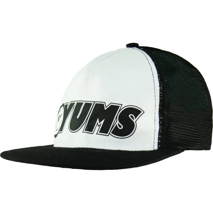 Yums Mesh Snapback Hat Verstelbaar Zwart Wit Logo Unisex Cap 200941 ZWART WIT