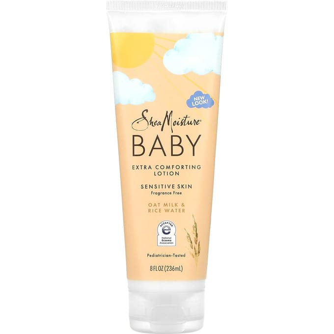 SheaMoisture, Baby, Extra Verzachtende Lotion, Havermelk & Rijstwater, Zonder parfum, 8 fl oz (236 ml) beige