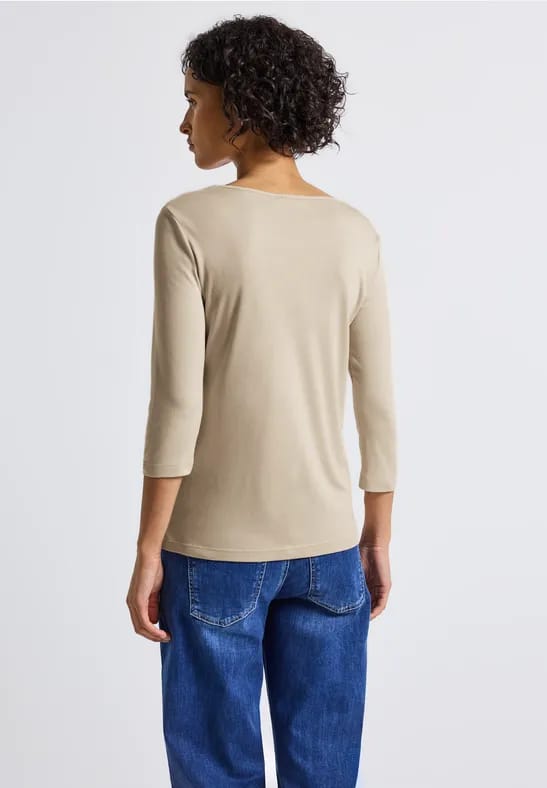 Basic Shirt met 3/4 mouwen