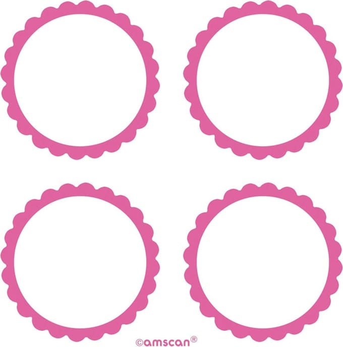 Amscan Zelfklevende Etiketten 5 Cm 20 Stuks Roze