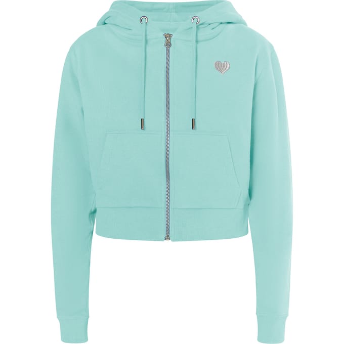 Mymo Bijgesneden hoodie met rits Dames aqua