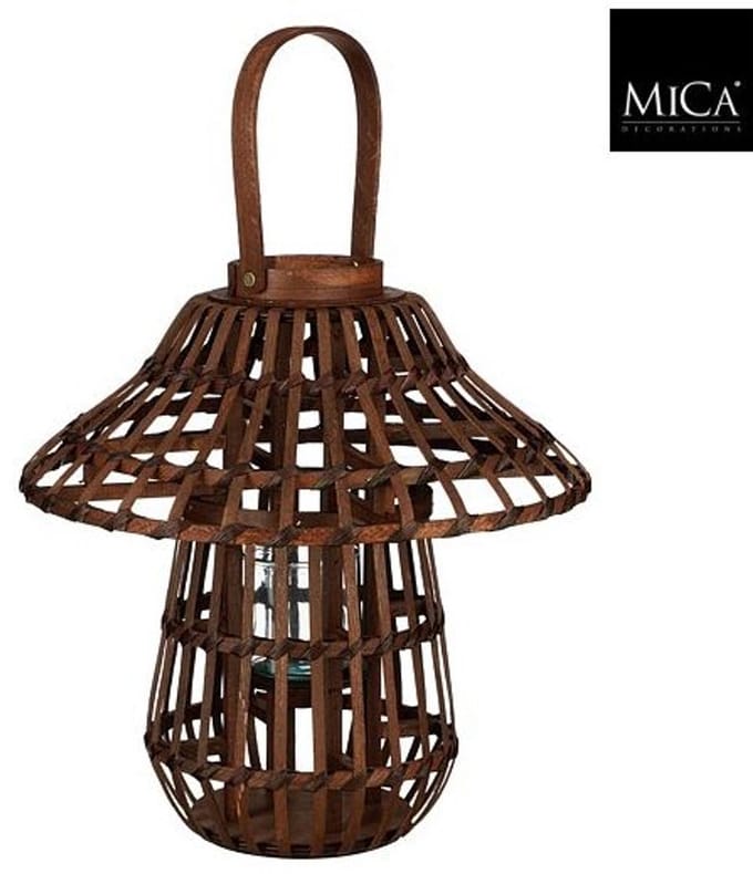 Mica Decorations Lantaarn d. bruin FSC 100% - h38xd38cm