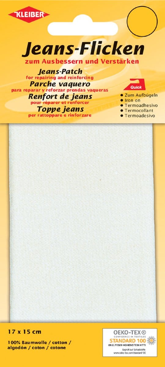 Jeans-reparatielappen, 170x150 mm, wit