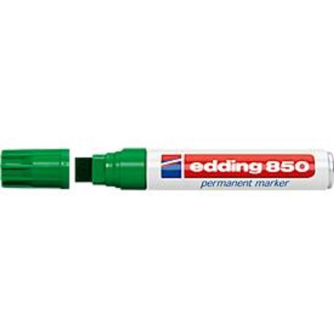 edding 850 permanent marker, wigvormige punt 5-16 mm, groen, 5 stuks