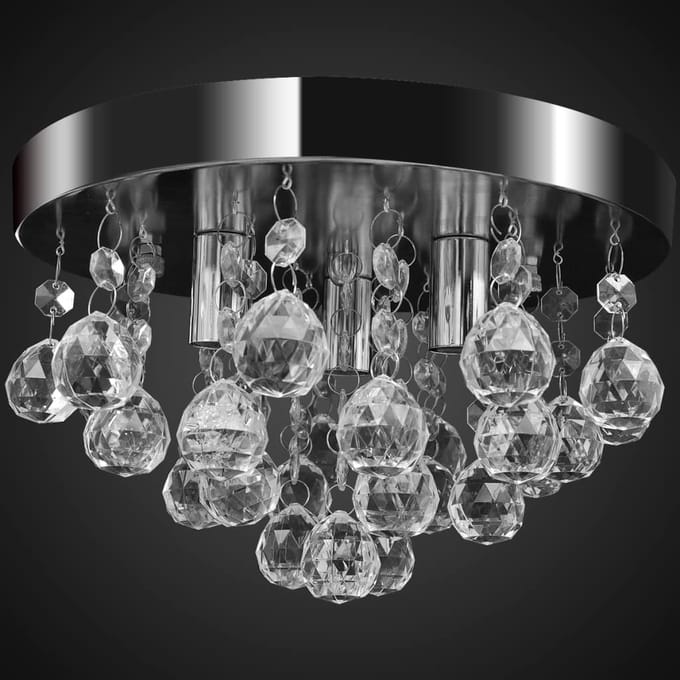Vidaxl Lampe Suspendue au Plafond avec Strass, Chromée