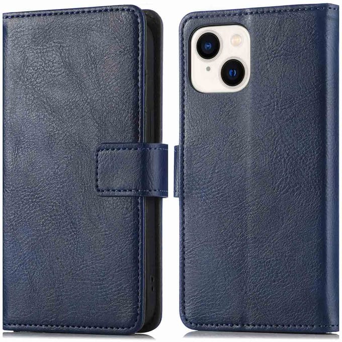 imoshion Hoesje - Geschikt voor Apple iPhone 15 - Luxe Bookcase - Donkerblauw