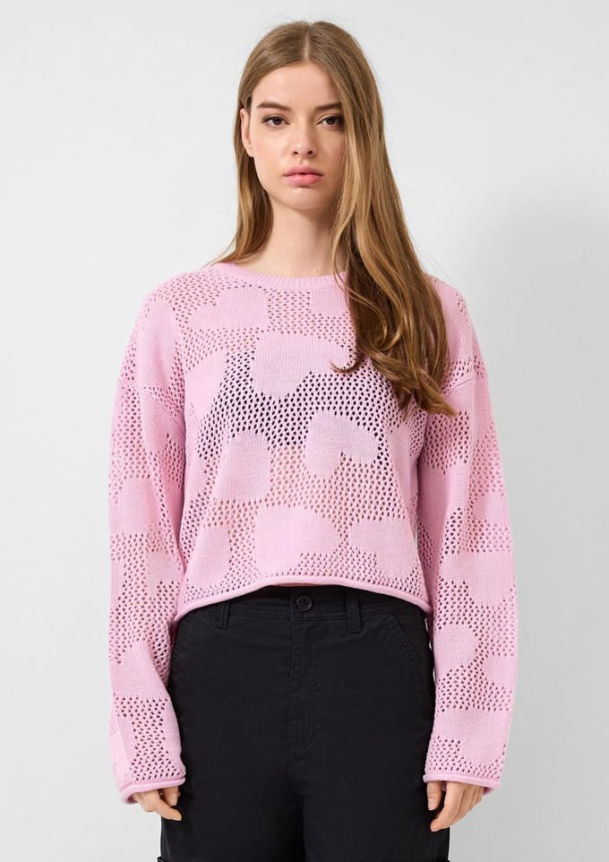 Trui met hartmotief voor vrouwen QS Loose Fit