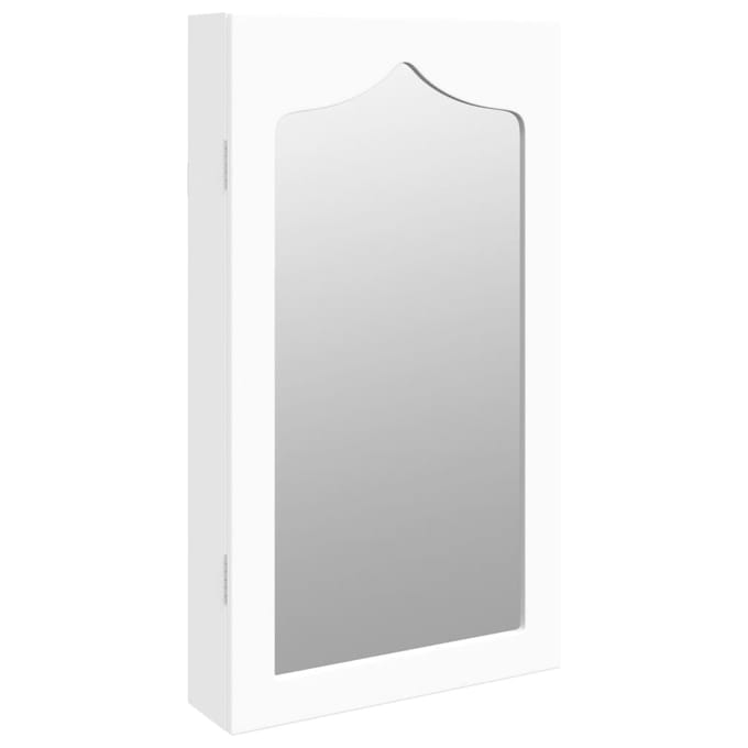 vidaXL - Sieradenkast - met - spiegel - wandgemonteerd - 37,5x10x67 - cm - wit