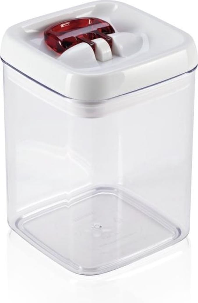 Leifheit fresh & easy voorraaddoos - vierkant - 1,6 liter - wit