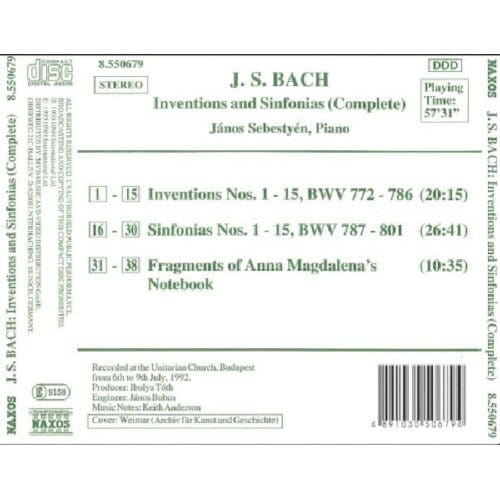 Janos Sebestyen - J.S. Bach: Inventions & Sinfonias (CD)