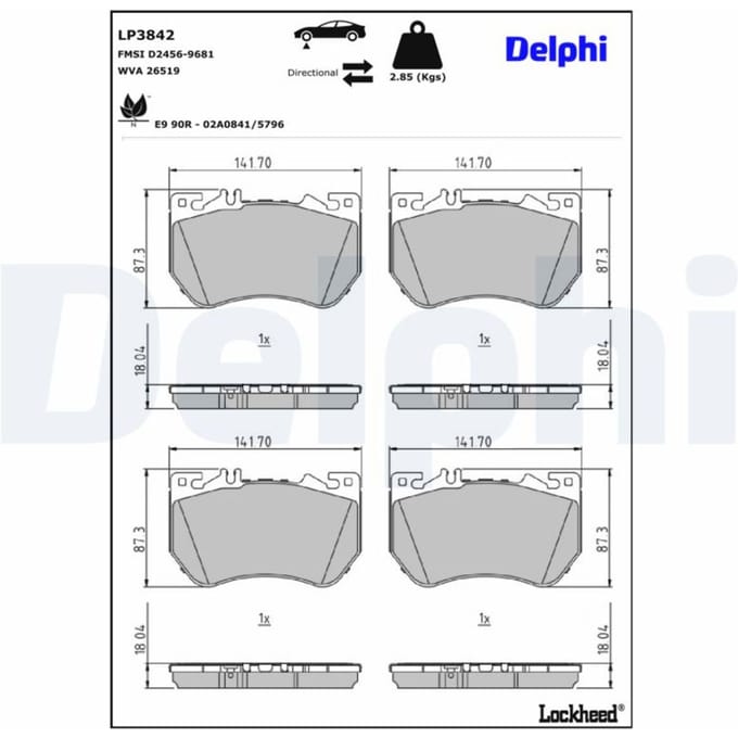 Remblokset DELPHI LP3842