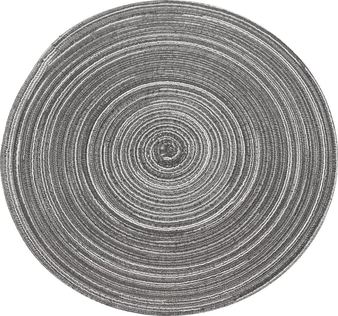 Krumble Placemat rond / Placemats / Onderlegger / Onderzetter - Diameter 36 cm - Zilver/grijs