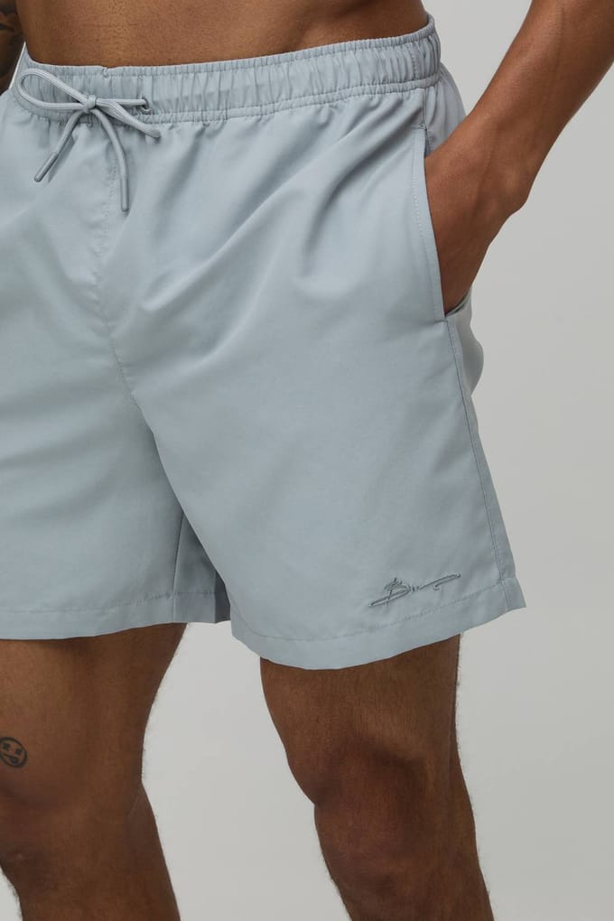 Mid Length BM Autograph Swim Short | Grey | Size Small