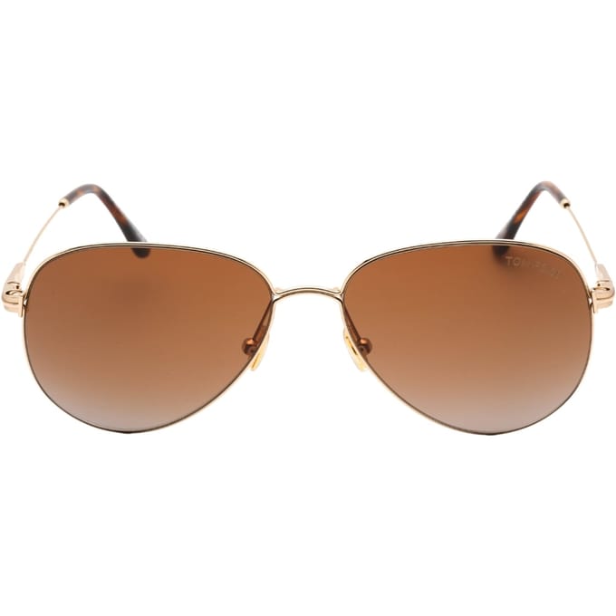Tom Ford Porscha donkerbruine lens gouden zonnebril