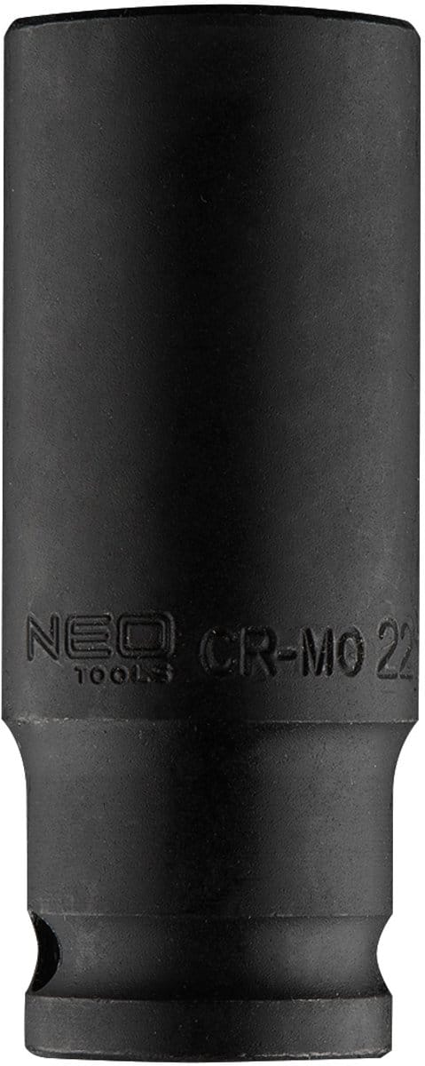 Neo Tools Krachtdop 22mm 1/2 Aansluiting Lang CrMo Staal 83mm Hoog DIN 3129 TUV M+T
