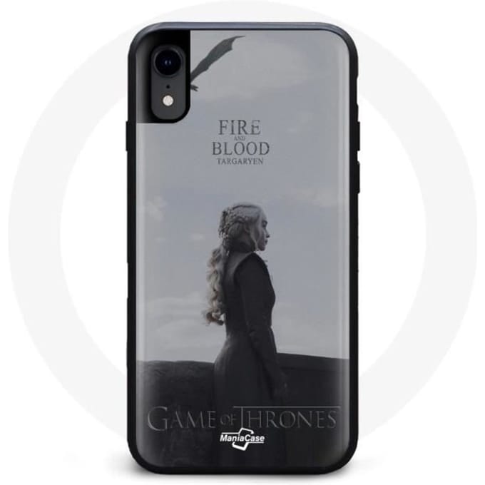 Coque pour Iphone XR Game of Thrones Saison 8 Daenerys Targaryen feu et sang Le Trône de Fer Logo Gr