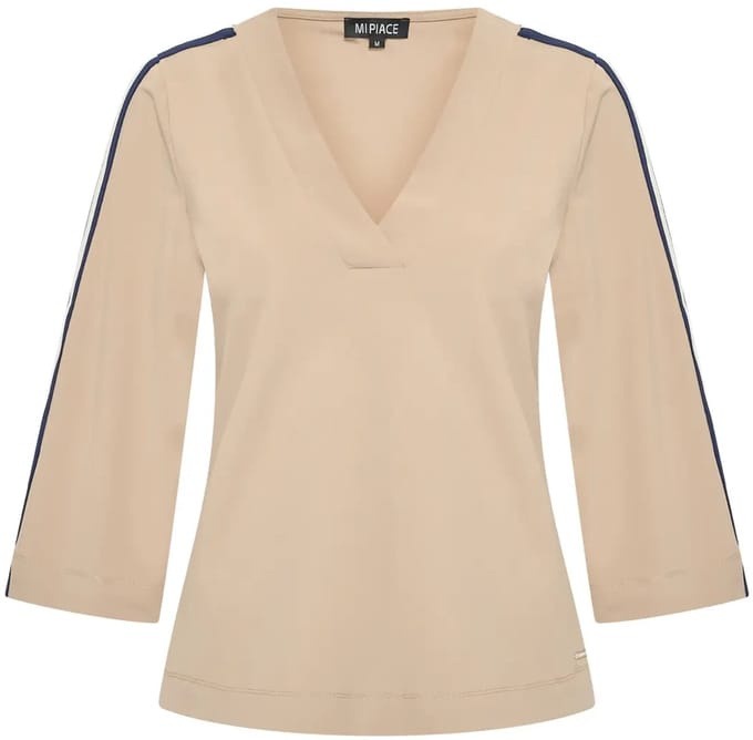 MI PIACE - Travel Top V-Hals Tape 2666 Latte - Maat : M