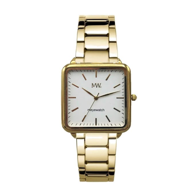 MW Horloge Square Goud met edelstaal band
