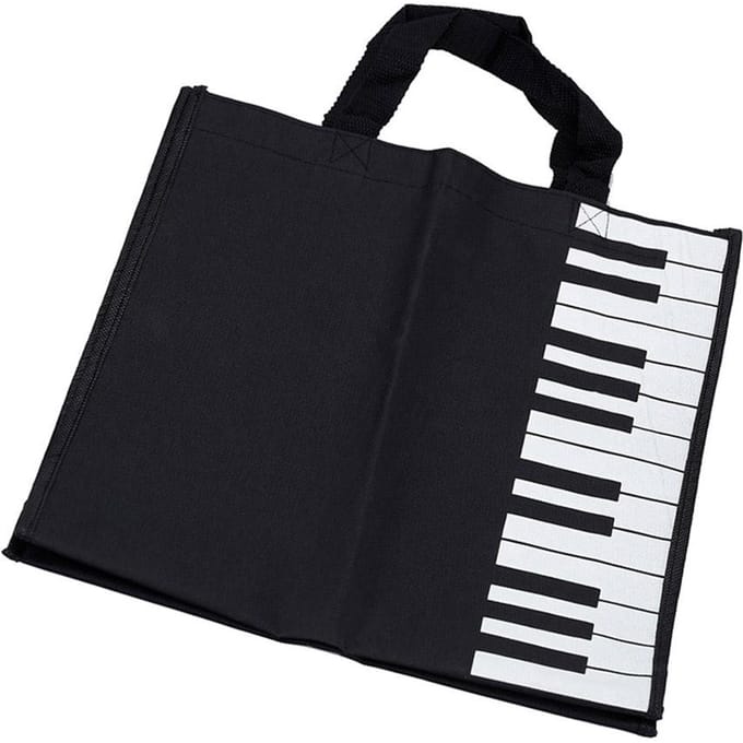 Pianotoetsen Muziek Handtas Tote Boodschappentas Cadeau black