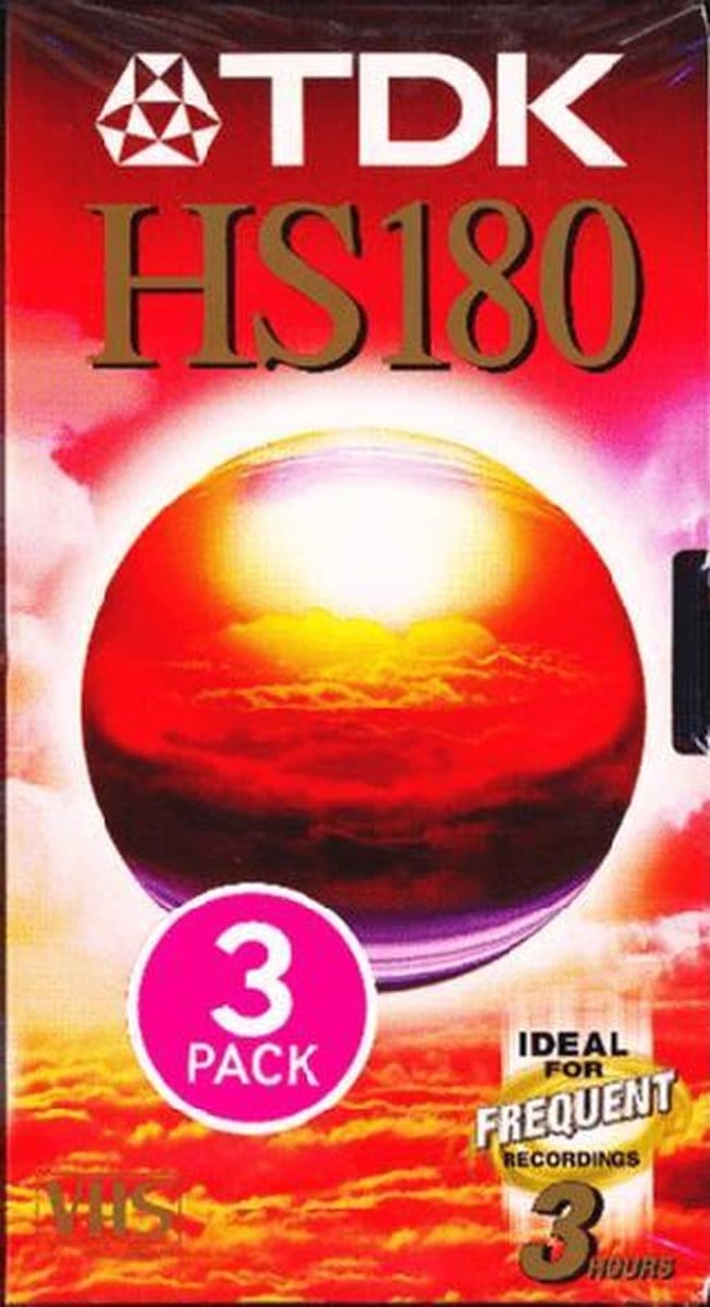 3-pack TDK E180HS vhs banden