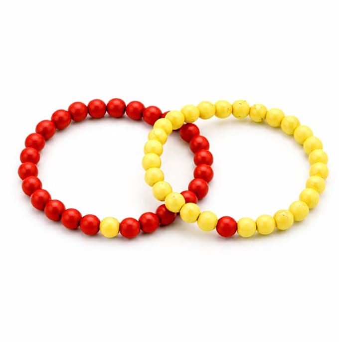 Elastische Vriendschapsarmbanden Set van 2 – Rood/Wit – Koppel- en Verbindingsarmbanden – Tot 21 cm - Armband - EmmyRovi