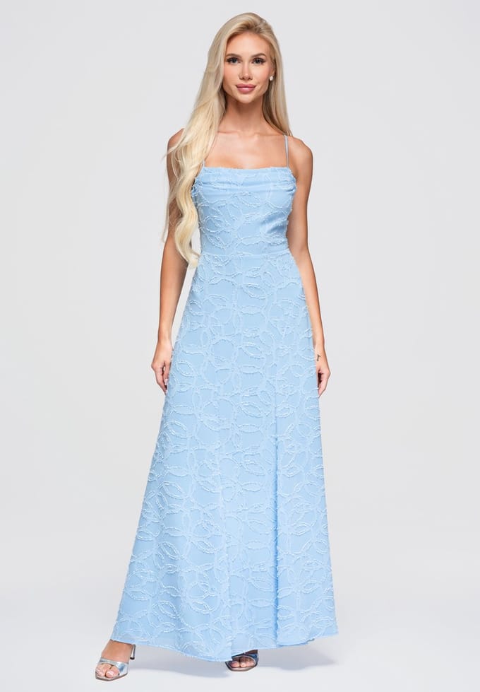 LARICA Jurk - Veters - Gebloemd - Jurk Blauw L