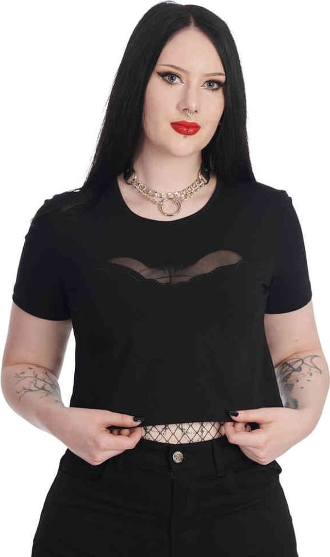 Banned - Dreamology Crop top - M - Zwart