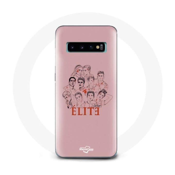 Coque - Samsung - Galaxy S10 Elite - Rigide - Rose - Affiche personnages Fanart Logo