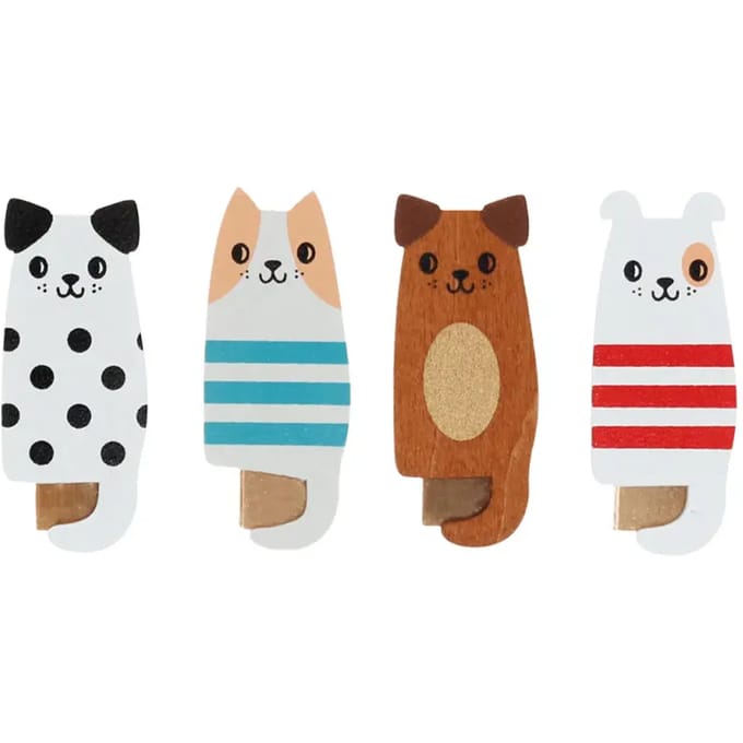 Mini houten knijper Rex London Dogs (x4)