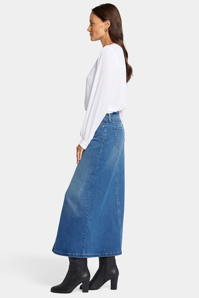 Hoge Taille Lange Rok Met Midden Voor Splitsing