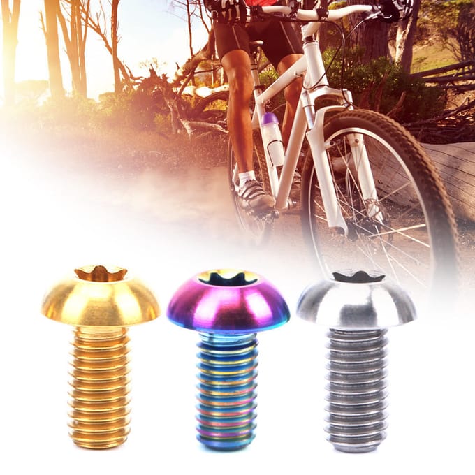 12X M5*10mm Schijfrem Rotor Bouten T25 Torx Titanium TI Fiets Schroef gray