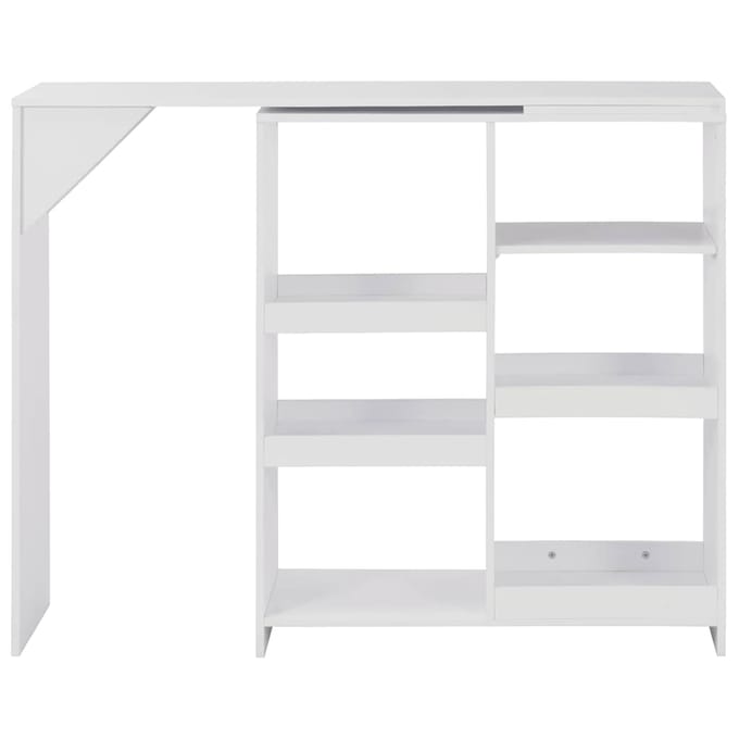 vidaXL - Bartafel - met - verplaatsbaar - schap - 138x39x110 - cm - wit