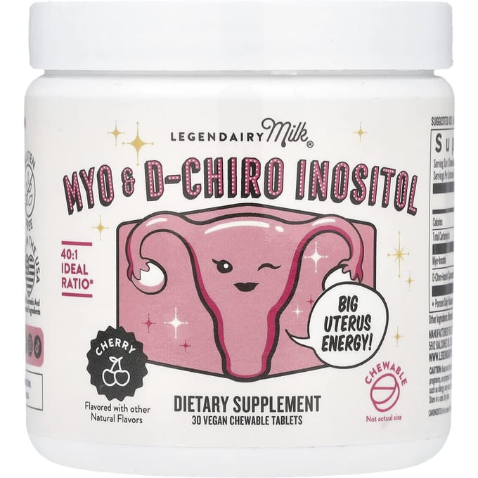 Legendairy Milk, Myo & d-Cairo Inositol, Cherry, Vegan Chewables, 30 tablets