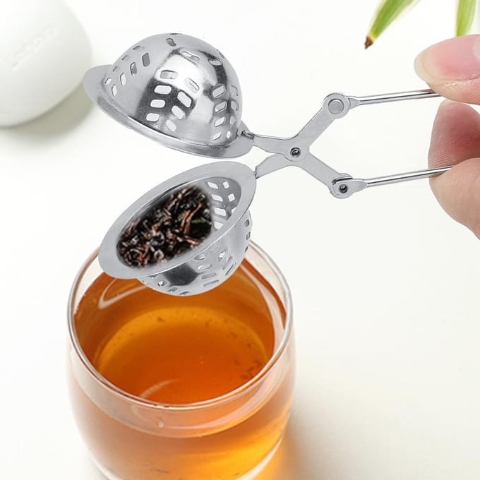2 stuks RVS Thee Zeef Herbruikbare Bol Gaas Thee Infuser Filter Keukenaccessoire white