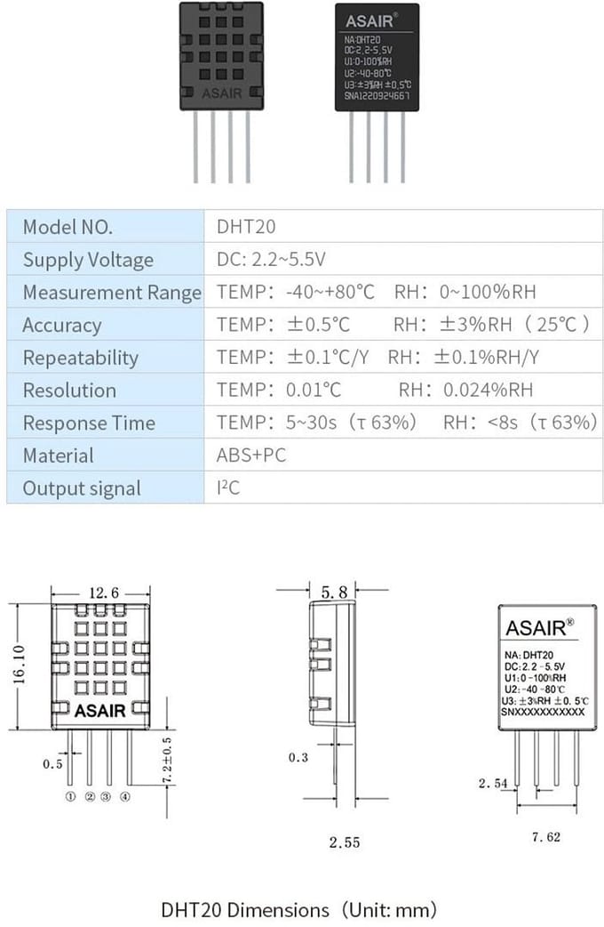 Hoge-precisie Digitale Temperatuur en Vochtigheidssensor I2C Opvolger van DHT11 DHT22