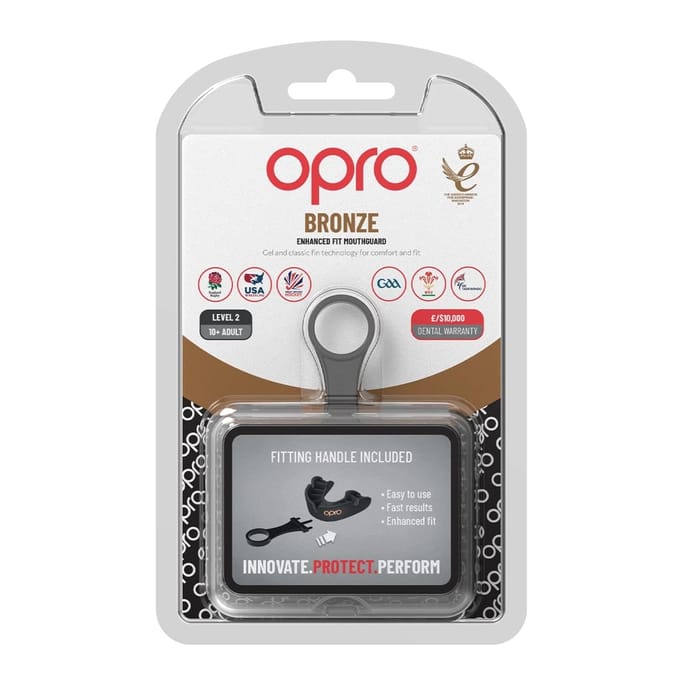 Opro Bronze Enhanced Fit Mouthguard Hockey Bitje - Maat L