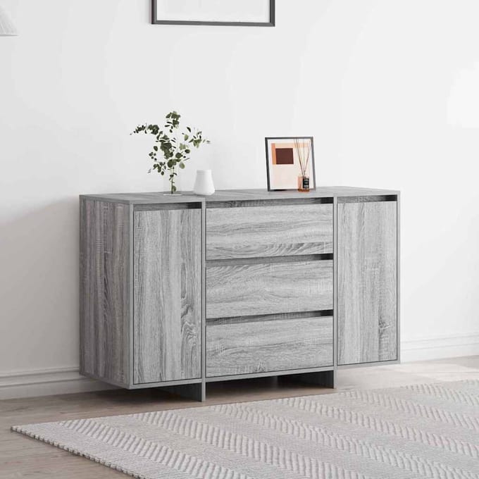 vidaXL - Dressoir - Grijs - Sonoma - 120 - x - 41 - x - 75 - cm - Bewerkt - hout