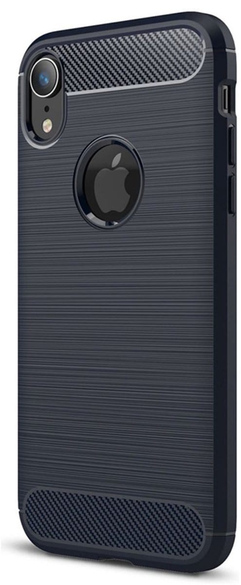 Mobiq Carbon Look Hoesje geschikt voor iPhone XR - Flexibele TPU Case