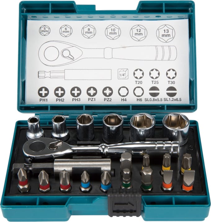 Makita screwdriver bit and ratchet set - 21 pieces