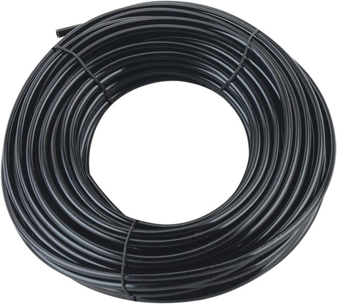Micro-irrigatieslang 10 meter voor tuinirrigatie - binnendiameter 4 mm/buitendiameter 7 mm, zwart