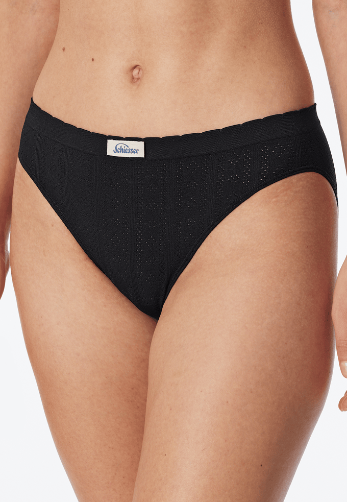 Retro-slip Ajourée, naadloos, zwart - Revival Alma 42