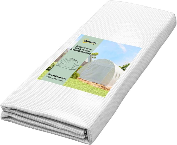 Outsunny Greenhouse Cover-PE-400L x 300B x 200H cm-Wit