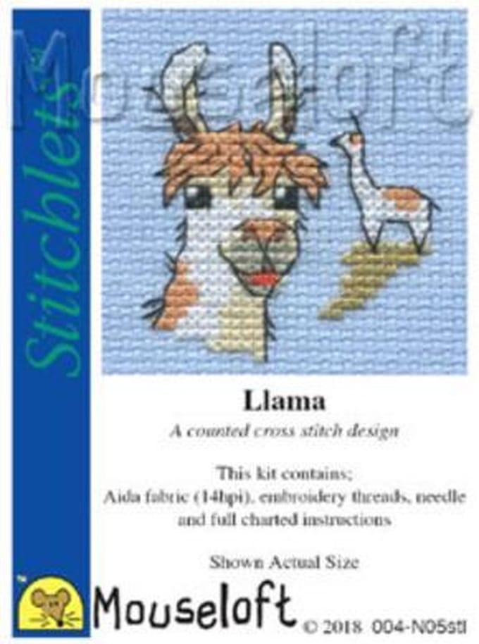 Mini Borduurpakketje Lama - Mouseloft