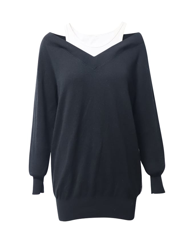 Alexander Wang gelaagde sweaterjurk van zwarte merinowol